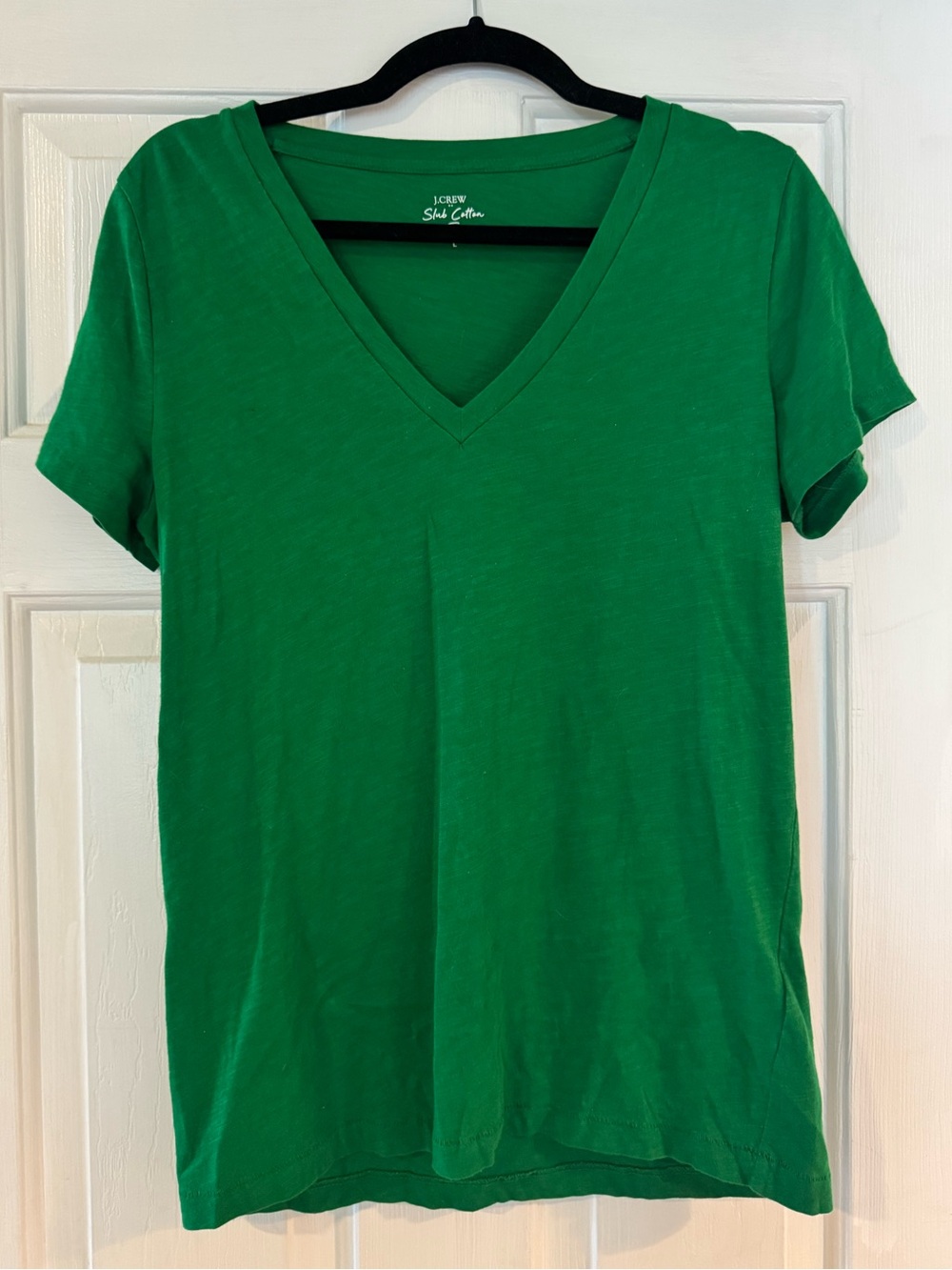 J. Crew Women's V-Neck Short Sleeve Tee in Kelly Green
